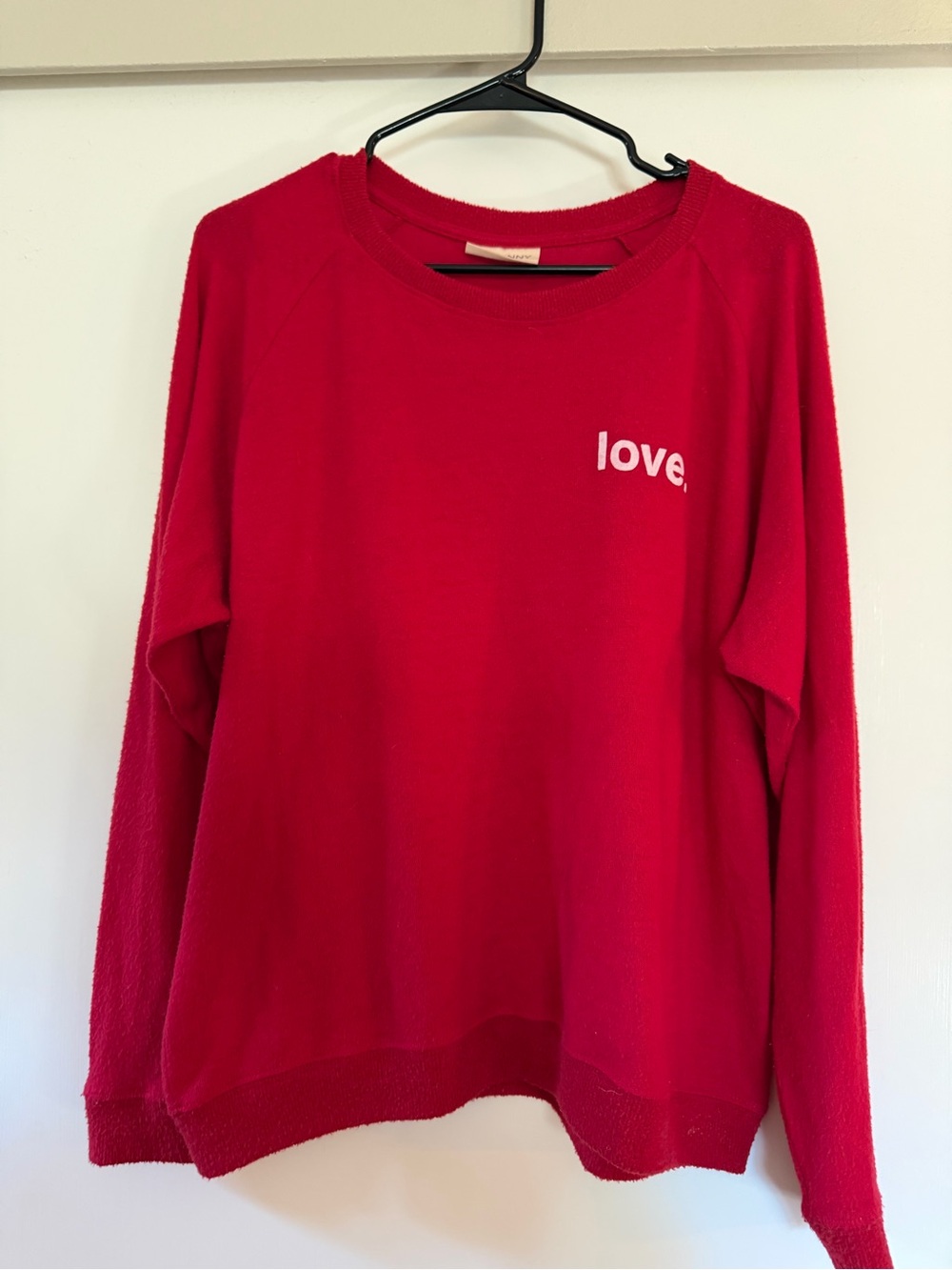 Women's Red 'love.' Crewneck Sweatshirt